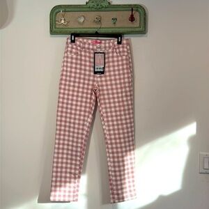 Sugar Thrills Pink/White gingham Vichy Office Pants Trousers medium women’s new